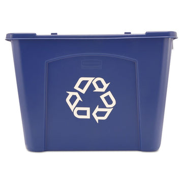 Rubbermaid® Commercial Stacking Recycle Bin, Rectangular, Polyethylene, 14 Gal, Blue freeshipping - TVN Wholesale
